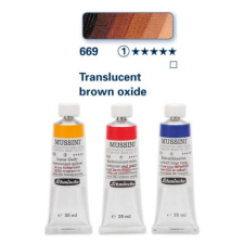 Schmincke Mussini olajfesték, 35 ml - 669, translucent brown oxide hobbifesték