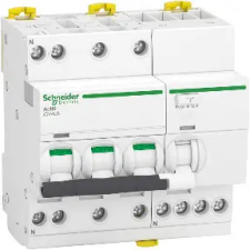 SCHNEIDER A9DE7716 ACTI9 iCV40 áramvédős kismegszakító, AC osztály, 3P-N, C, 16A, 300mA villanyszerelés