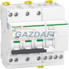 SCHNEIDER A9DE7732 ACTI9 iCV40 áramvédős kismegszakító, AC osztály, 3P-N, C, 32A, 300mA villanyszerelés