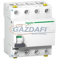 SCHNEIDER A9Z81440 ACTI9 iID THV áram-védőkapcsoló, A osztály, 4P, 40A, 30mA villanyszerelés