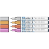 SCHNEIDER Akril marker készlet, 0,8 mm, schneider "paint-it 010", 4 különböző metálfényű szín