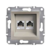 SCHNEIDER Asfora adatcsatlakozó dugalj UTP Cat5e süllyesztett bronz Schneider - EPH4400169