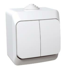 SCHNEIDER CedarPlus 105 csillárkapcsoló betét komplett házban fehér falonkívüli IP44 2- Schneider villanyszerelés