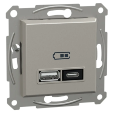 Schneider Electric ASFORA bronz Dupla USB töltő, A+C, 21W EPH2700569 Schneider villanyszerelés