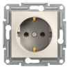 Schneider Electric Asfora EPH2970123 földelt csatlakozóaljzat (dugalj), 2P+F, bézs burkolattal, keret nélkül, süllyesztett, 16A 250V ( EPH2970123 ).