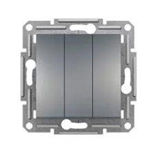 Schneider Electric Asfora - Hármas kapcsoló, keret nélkül, acél villanyszerelés