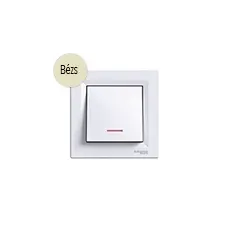 Schneider Electric Asfora - Kapcsoló, egy pólusú, jelzőfényes, komplett, bézs hűtés, fűtés szerelvény