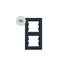 Schneider Electric Asfora - Keret, függőleges, 2-es, alumínium villanyszerelés