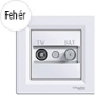 Schneider Electric Asfora - TV-SAT aljzat, végzáró, 1 dB, komplett, fehér