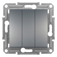 Schneider Electric Schneider EPH2100162 Asfora hármas kapcsoló, acél burkolattal. keret nélkül, süllyesztett villanyszerelés