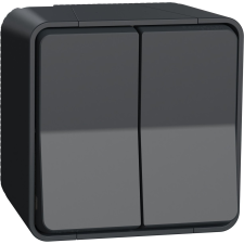 Schneider Electric Schneider MUR35022 MUREVA Styl antracitszürke kettős komplett váltókapcsoló (MUR35022) villanyszerelés