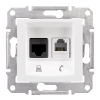 Schneider Electric Schneider SDN5200121 SEDNA fehér RJ11/RJ45 Cat6 UTP kombinált aljzat (SDN5200121)