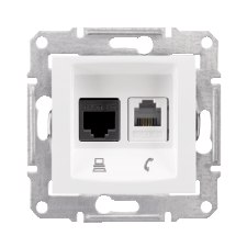 Schneider Electric Schneider SDN5200121 SEDNA fehér RJ11/RJ45 Cat6 UTP kombinált aljzat (SDN5200121) villanyszerelés