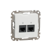 Schneider Electric Schneider Sedna 2x RJ45 cat.6 kettős adatkmomm. aljzat UTP, keret nélkül fehér SDN4800121