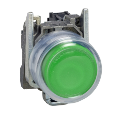 Schneider Electric Schneider XB4BP31 komplett gumisapkás nyomógomb zöld 1 záró érintkező (Harmony XB4BP31) villanyszerelés