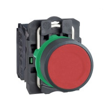 Schneider Electric Schneider XB5AA41 Harmony komplett műanyag nyomógomb, Ø22, visszatérő, 1NO, piros villanyszerelés