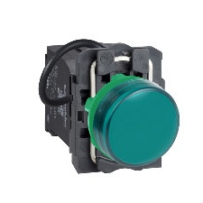 Schneider Electric Schneider XB5AV5B3 Harmony komplett műanyag LED jelzőlámpa, Ø22, 400VAC, zöld villanyszerelés
