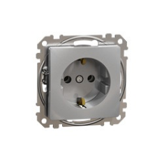 Schneider Electric Sedna Design 2P+F csatlakozóaljzat, rugós bekötés, 16A, alumínium világítási kellék