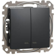 Schneider Electric ÚJ SEDNA Csillárkapcsoló kék jelzőfénnyel 10AX antracit Q2 (SDD114105L) villanyszerelés