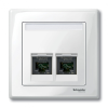Schneider Electric Zrt. Schneider Merten System M fedlap, adatkommunikációs aljzat, RJ45, 2-es, infraplus feliratozható, polár fehér, fényes MTN469919