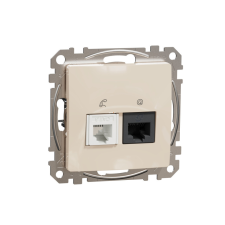 Schneider Electric Zrt. Schneider Sedna RJ11/RJ45 Cat6 UTP kombinált aljzat, bézs villanyszerelés
