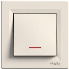 SCHNEIDER EPH1400123 ASFORA rugós bekötés/jelzőfényes/bézs egypólusú kapcsoló villanyszerelés