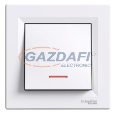 SCHNEIDER EPH1600321 ASFORA Egypólusú nyomókapcsoló, jelzőfényes, csavaros bekötés, fehér villanyszerelés