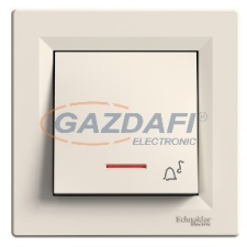 SCHNEIDER EPH1700323 ASFORA Egypólusú nyomókapcsoló, jelzőfényes, CSJ, csavaros bekötés, bézs villanyszerelés