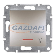 SCHNEIDER EPH1800169 ASFORA Egypólusú nyomókapcsoló, jelzőfényes, lámpajel, rugós bekötés, bronz villanyszerelés