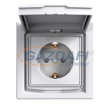 SCHNEIDER EPH3100321 ASFORA 2P+F csatlakozóaljzat, gyermekvédelemmel, csapfedeles - IP44, kerettel, fehér villanyszerelés