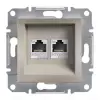 SCHNEIDER EPH4400169 ASFORA 2xRJ45 Cat5e UTP aljzat, bronz