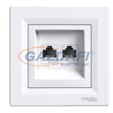 SCHNEIDER EPH4800121 ASFORA 2xRJ45 Cat6 UTP aljzat, fehér villanyszerelés