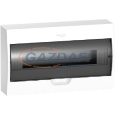 SCHNEIDER EZ9E118S2S EASY9 Kiselosztó, 18 modul, PE+N sínnel, füstszínű ajtóval, falon kívüli villanyszerelés