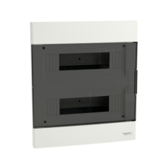 SCHNEIDER EZ9EUA212 EASY9 EU Kiselosztó, 24 modul, PE+N sínnel, füstszínű ajtóval, süllyesztett villanyszerelés