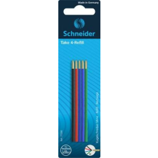 SCHNEIDER Golyóstollbetét, 0,5 mm, SCHNEIDER "Take 4", 4 különböző szín tollbetét