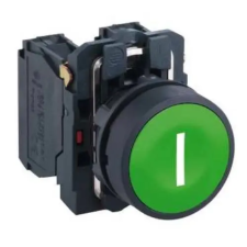 SCHNEIDER Komplett nyomógomb, zöld, "I" jellel, XB5AA3311 villanyszerelés