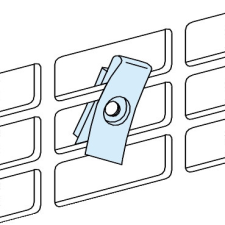 SCHNEIDER LVS03180 20 db rácsos szerelőlapba pattintható M4 anya villanyszerelés