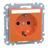 SCHNEIDER MERTEN 2P+F csatlakozóaljzat, biztonsági zsaluval, feliratozható, rugós bekötés, 16A, System-M, narancs MEG2302-0302 Schneider