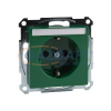 SCHNEIDER MTN2302-0304 MERTEN 2P+F csatlakozóaljzat gyermekvédelemmel, feliratozható, rugós bekötés, 16A, System-M, zöld