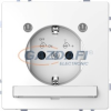 SCHNEIDER MTN2304-6035 MERTEN 2P+F csatlakozóaljzat, gyermekvédelemmel, LED világítással, rugós bekötés, 16 A, D-Life, lótuszfehér