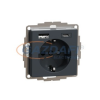 SCHNEIDER MTN2367-0414 MERTEN 2P+F aljzat, GYV, kettős USB töltővel, rugós bekötés, 16A / 3A, A+C, antracit