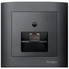 SCHNEIDER MTN298314 MERTEN Fedlap, 1xRJ45 aljzathoz, döntött, System-M, antracit villanyszerelés