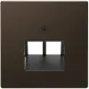 SCHNEIDER MTN4522-6052 MERTEN Fedlap, 2xRJ45 aljzathoz, D-Life, mokka