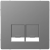 SCHNEIDER MTN4572-6036 MERTEN Fedlap, 2xRJ45 aljzathoz, D-Life, acél