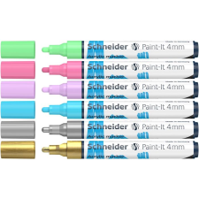 SCHNEIDER Paint-it 320 4mm Akril marker készlet - Vegyes színek (6 db / csomag) (120296) filctoll, marker
