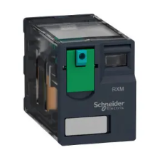 SCHNEIDER RXM2AB1JD Zelio RXM miniatűr relé, 2CO, 12A, 12VDC, tesztgomb villanyszerelés