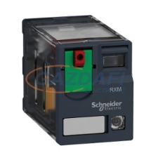 SCHNEIDER RXM2AB2F7 Zelio RXM miniatűr relé, 2CO, 12A, 120VAC, tesztgomb, LED villanyszerelés