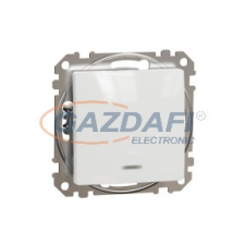 SCHNEIDER SDD111101L ÚJ SEDNA Egypólusú kapcsoló, kék jelzőfénnyel, 10AX, fehér villanyszerelés