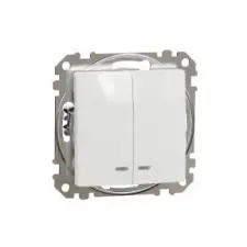SCHNEIDER SDD111105L ÚJ SEDNA Csillárkapcsoló, kék jelzőfénnyel, 10AX, fehér villanyszerelés