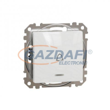 SCHNEIDER SDD111131L ÚJ SEDNA Egypólusú nyomó, kék jelzőfénnyel, csengőjellel, rugós bekötés, 10A, fehér villanyszerelés